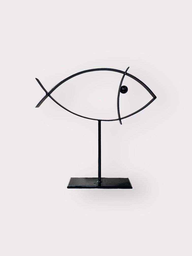 sculpture acier poisson