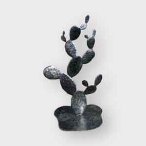 sculpture cactus noir en acier