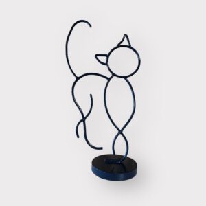 sculpture chat en acier